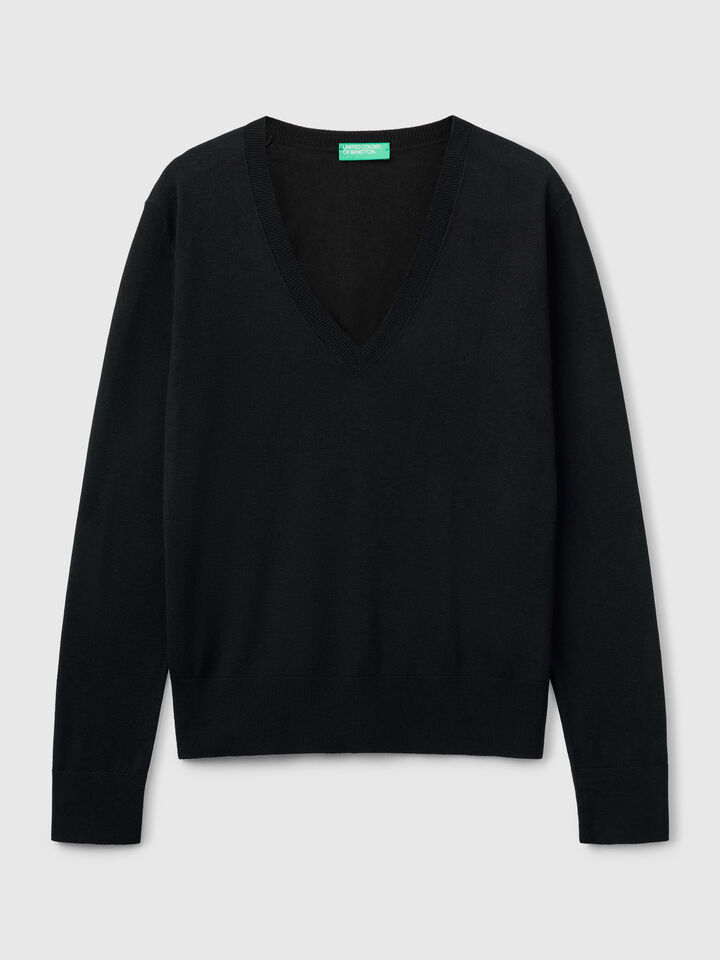 V NECK SWEATER L/S Women image number 5